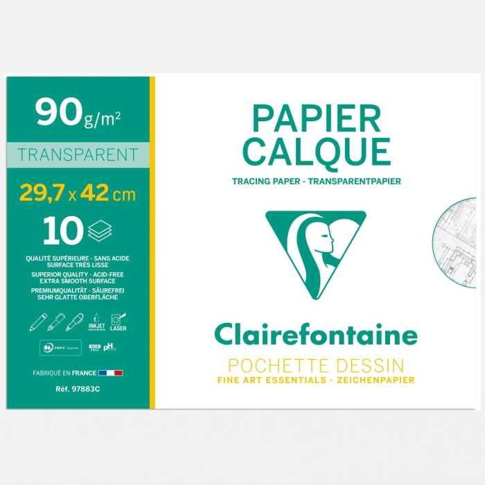 Hartie de calc A4/A3, 90/95 g, set - Clairefontaine [3]