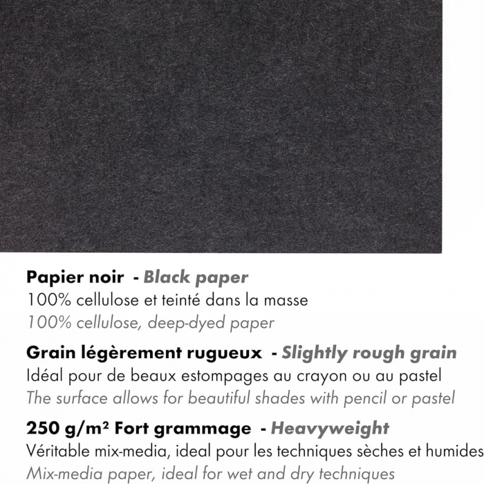 Hartie neagra texturata - Paint On Mix Media À grain 250g [3]
