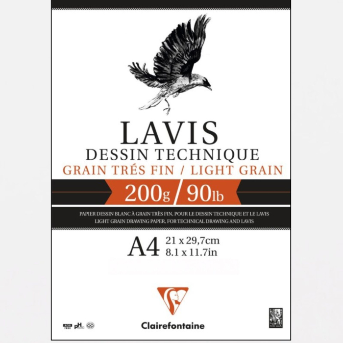 Hartie pentru desen tehnic, alba, texturata fin, 200 g, A3-A4, 20-40 file - Lavis [2]