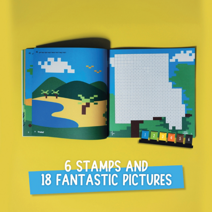 Joc de colorat pe numere cu stampile Trodat Pixel Stamp - Animale [4]