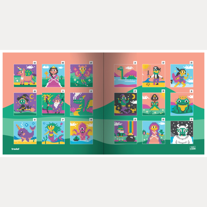 Joc de colorat pe numere cu stampile Trodat Pixel Stamp - Fantezie [8]
