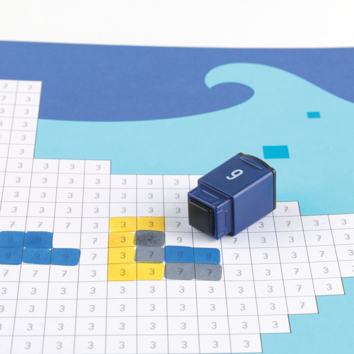 Joc de colorat pe numere cu stampile Trodat Pixel Stamp - Masini [11]