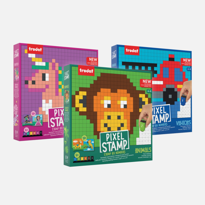 Joc de colorat pe numere cu stampile Trodat Pixel Stamp - Masini [13]