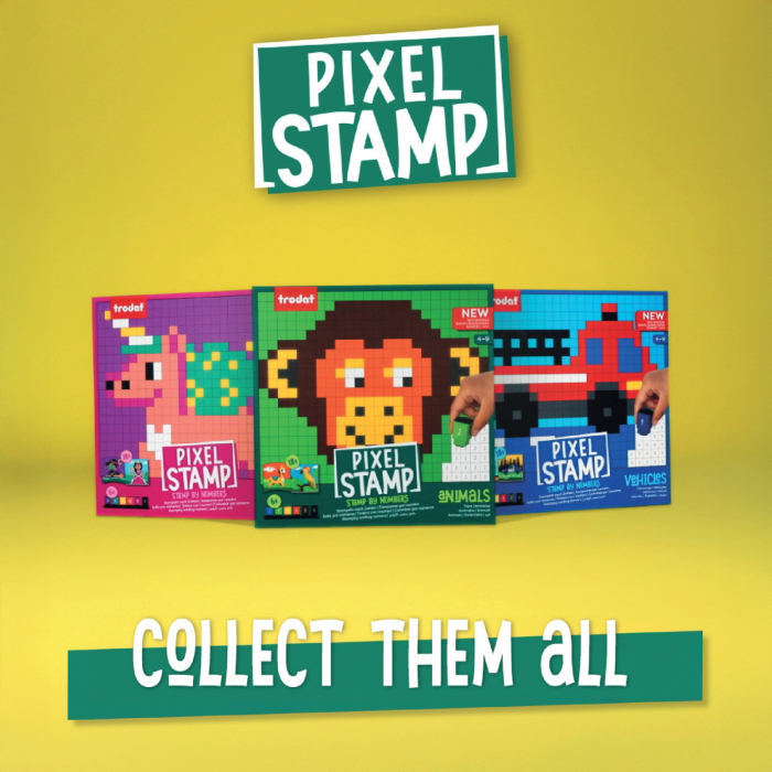 Joc de colorat pe numere cu stampile Trodat Pixel Stamp - Masini [4]