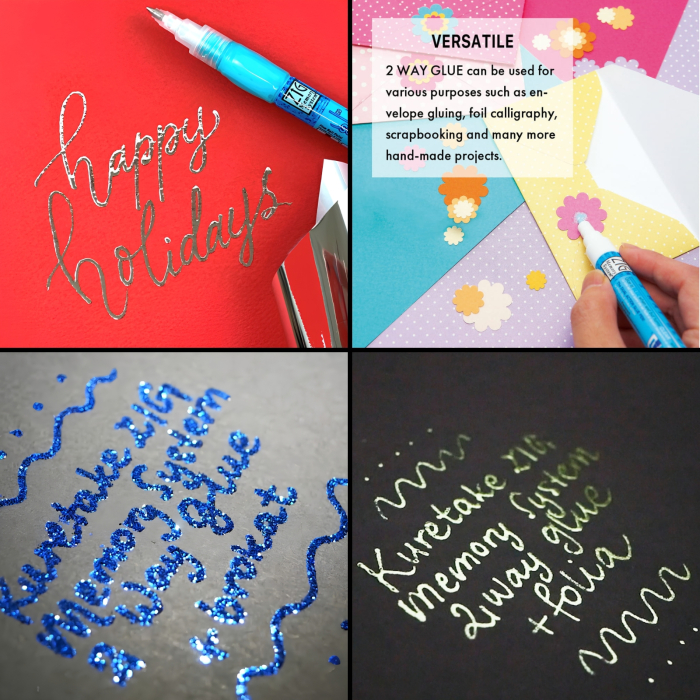 Lipici tip marker pentru aplicare foita metalizata, sclipici, permanent sau temporar, Kuretake ZIG 2 Way Glue [6]