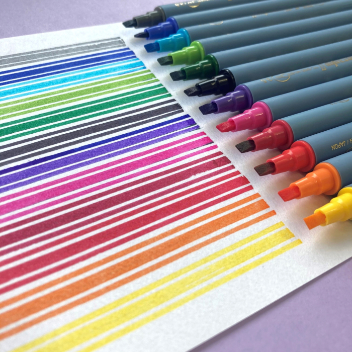 Marker caligrafie cu varf lat Kuretake ZIG Calligraphy II, 2 mm si 3,5 mm - Violet [5]