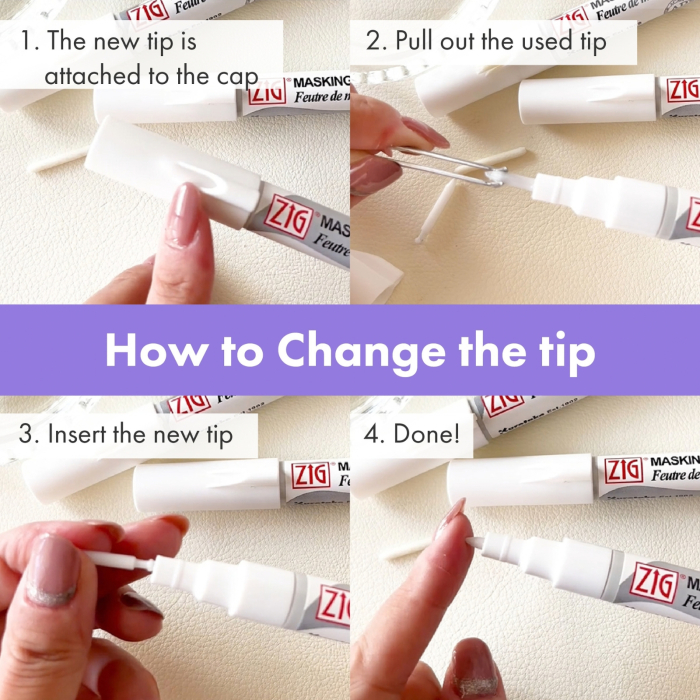 Marker cu lichid de mascare pentru acuarela si caligrafie Kuretake ZIG Masking Writer [5]