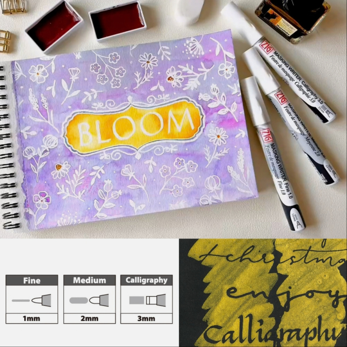 Marker cu lichid de mascare pentru acuarela si caligrafie Kuretake ZIG Masking Writer [6]