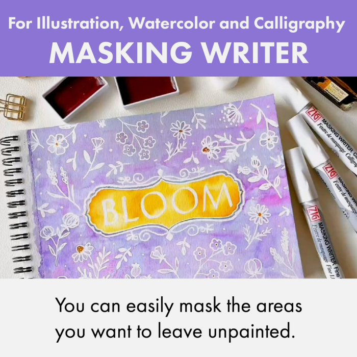 Marker cu lichid de mascare pentru acuarela si caligrafie Kuretake ZIG Masking Writer [4]