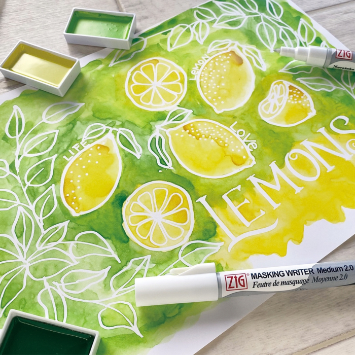 Marker cu lichid de mascare pentru acuarela si caligrafie Kuretake ZIG Masking Writer [7]