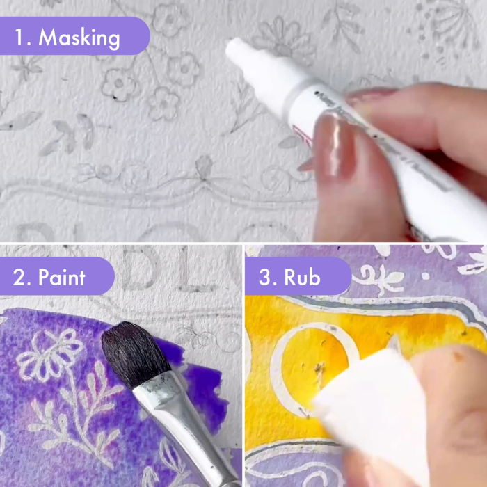 Marker cu lichid de mascare pentru acuarela si caligrafie Kuretake ZIG Masking Writer [3]