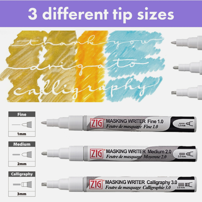 Marker cu lichid de mascare pentru acuarela si caligrafie Kuretake ZIG Masking Writer [2]