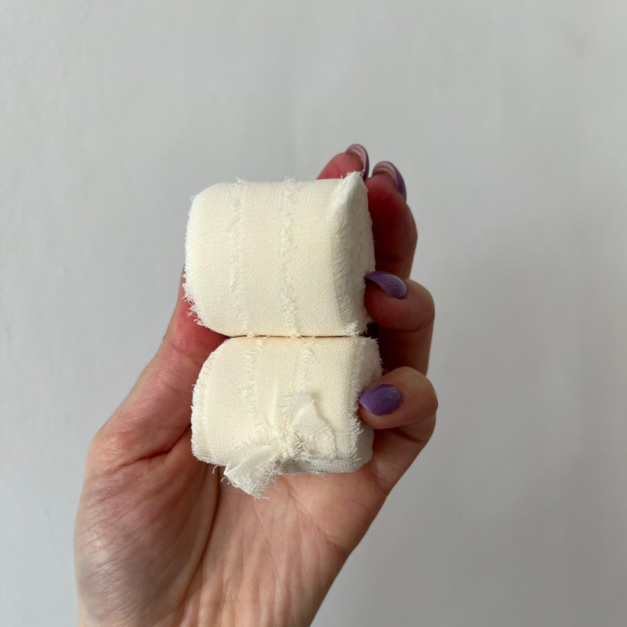 Panglica matase - Ivory, set 2 bucati [4]