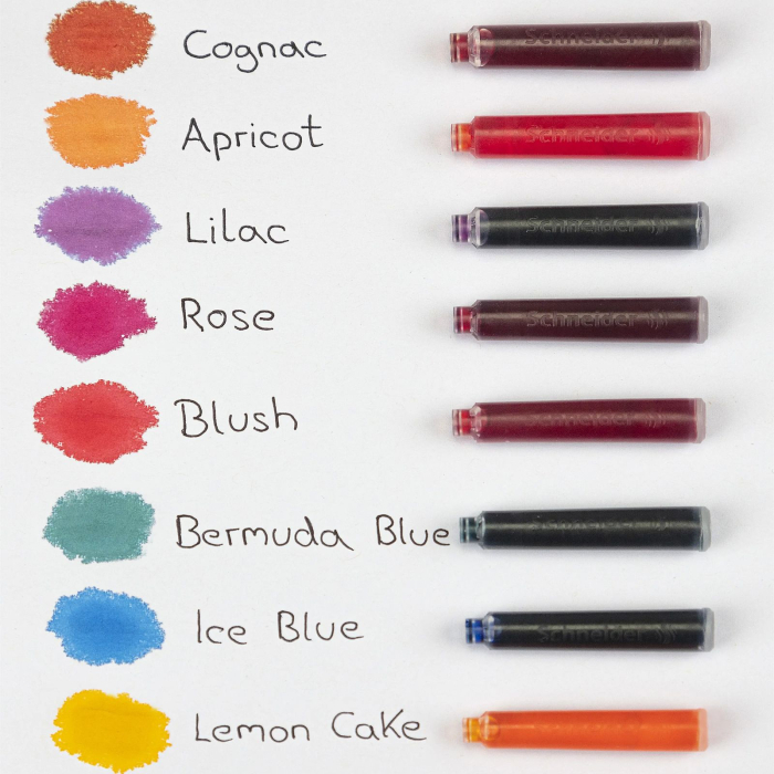 Patroane cerneala pastel Schneider, 6 buc/cutie, standard international, rezerve pentru stilou si roller, diverse culori [3]
