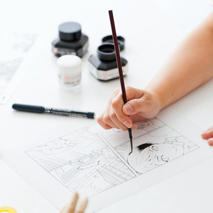Pensula pictura, manga si caligrafie, Kuretake ZIG Cartoonist Menso Brush Small / Medium [3]