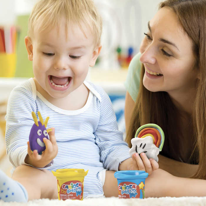 Plastilina pentru copii 1+, Carioca Baby Dough 8 culori x 75 g,  usor de modelat [3]