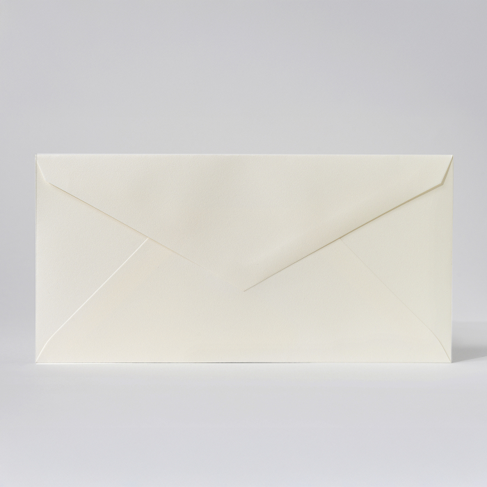 Plic DL Clairefontaine, hartie din bumbac Velin pur Cotton, alb cremos, 125g, 110 x 220 mm [1]