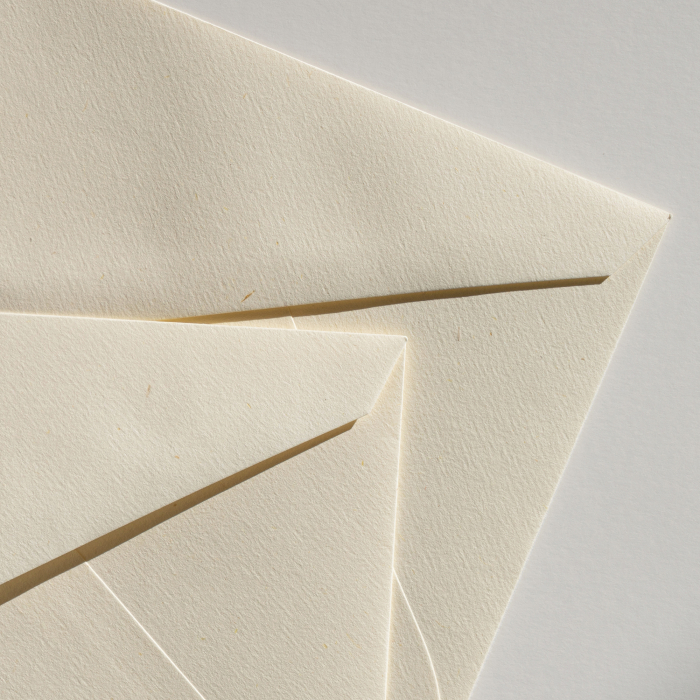 Plic DL Clairefontaine, hartie naturala din paie de fan Paille, alb cremos cu insertii vegetale, 120g, 110 x 220 mm [2]