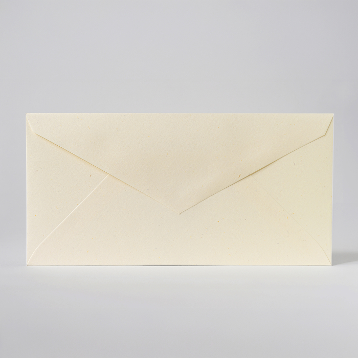 Plic DL Clairefontaine, hartie naturala din paie de fan Paille, alb cremos cu insertii vegetale, 120g, 110 x 220 mm [1]