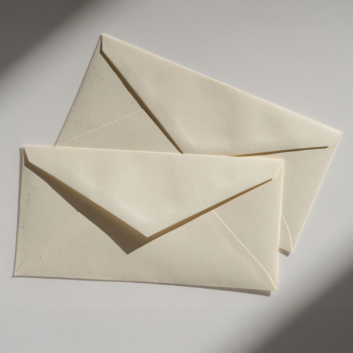 Plic DL Clairefontaine, hartie naturala din paie de fan Paille, alb cremos cu insertii vegetale, 120g, 110 x 220 mm [3]