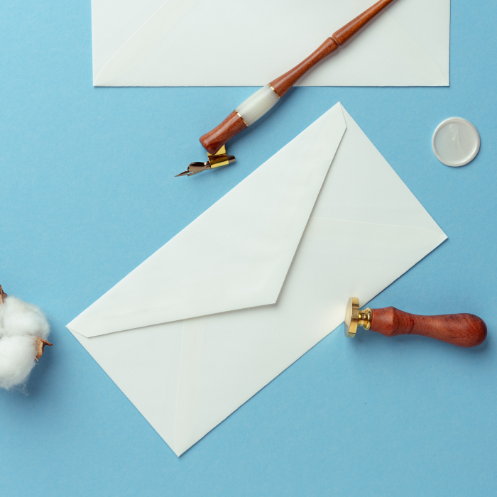 Plic DL Clairefontaine, hartie tip canvas Toile Imperiale, alb, 100g, 110 x 220 mm [3]