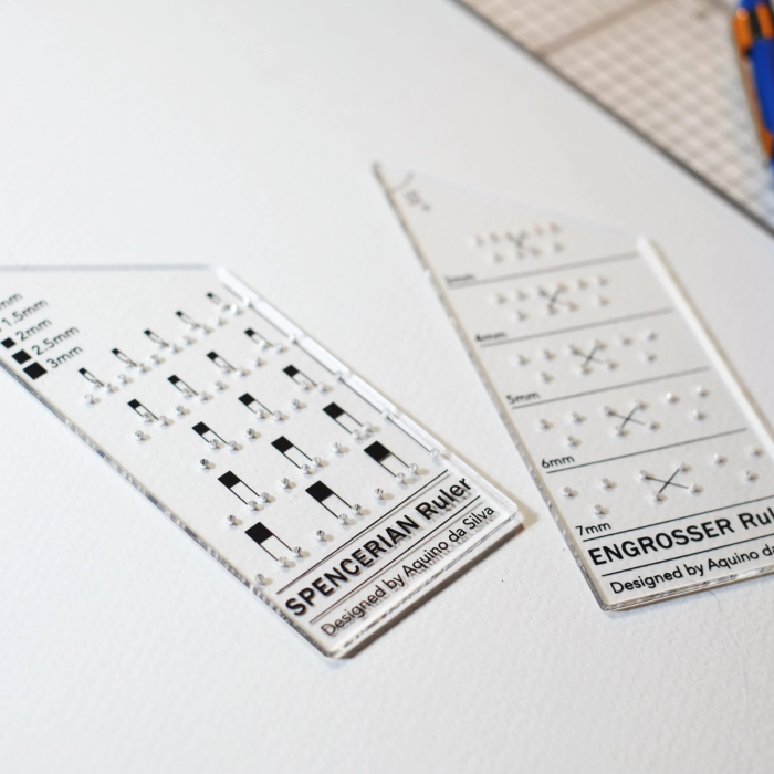 Rigla pentru liniatura caligrafie Copperplate, Caligrafie Moderna si Spencerian, The Macau Penman [2]