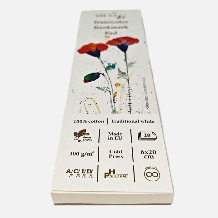 Semne de carte, gata de realizat 100% Bumbac, 300g/mp, cold press, 20 File, 6x20 cm - SMLT [4]