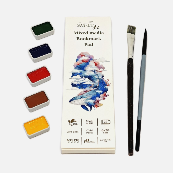 Semne de carte, gata de realizat, 240g/mp, cold press, 20 File, 6x20 cm - SMLT [4]