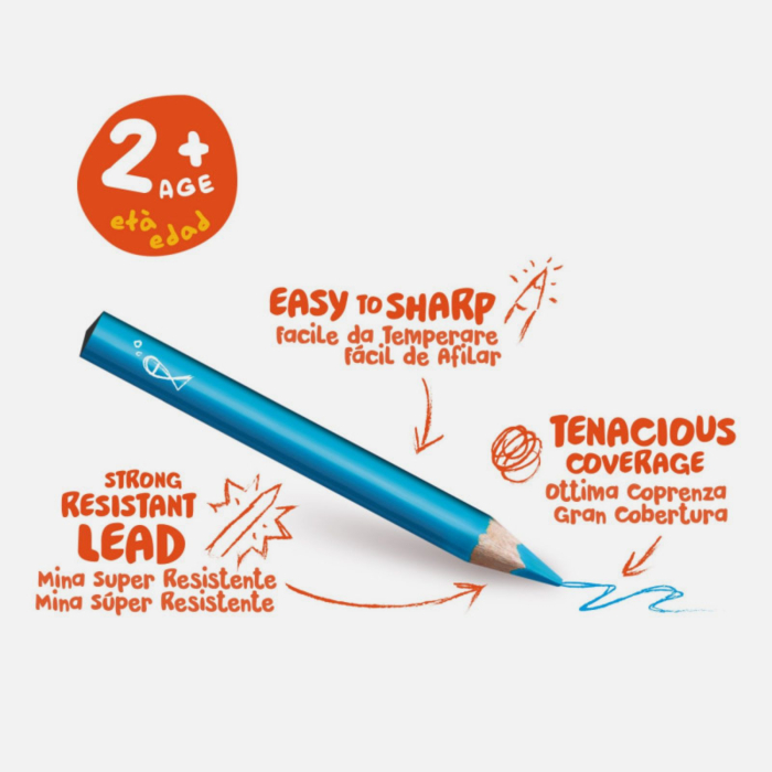 Set 10 creioane colorate copii 2 ani, rezistente la rupere, pentru primele desene, Carioca Baby [2]