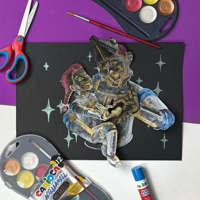 Set 12 acuarele sidefate Carioca Metallic, pensula inclusa, lavabile, culori intense pentru pictat [2]