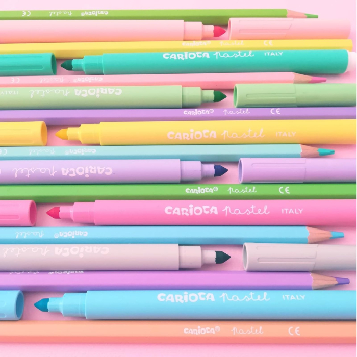 Set 12 creioane colorate pastel, ideale pentru scoala, hobby si ilustratii delicate, Carioca Pastel [4]