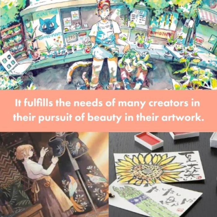 Set 24 acuarele japoneze Kuretake Gansai Tambi, ilustratie, caligrafie - set 2 [4]