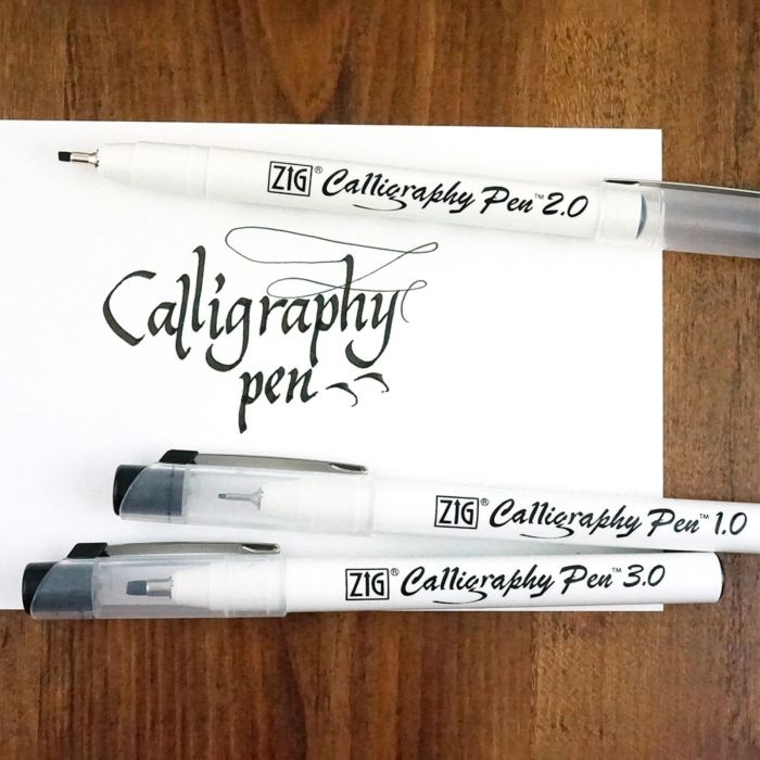 Set 3 markere negre cu varf drept pentru caligrafie Kuretake ZIG Square Tip [7]