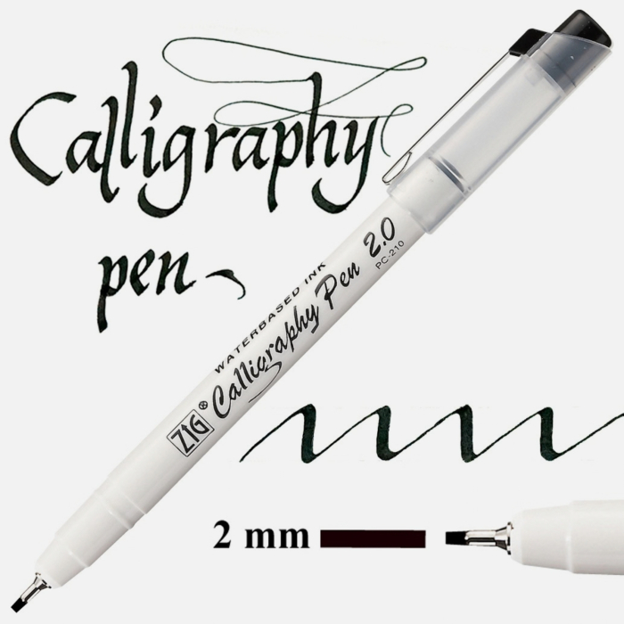 Set 3 markere negre cu varf drept pentru caligrafie Kuretake ZIG Square Tip [4]