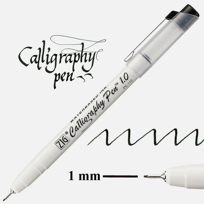 Set 3 markere negre cu varf drept pentru caligrafie Kuretake ZIG Square Tip [3]