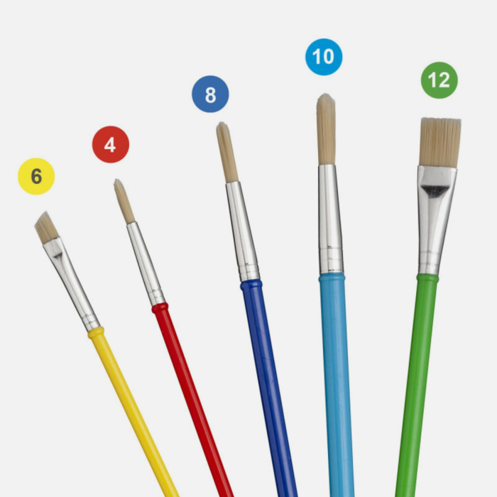 Set 5 pensule pictura Carioca din par sintetic – diferite dimensiuni, pentru copii, scoala si hobby [2]