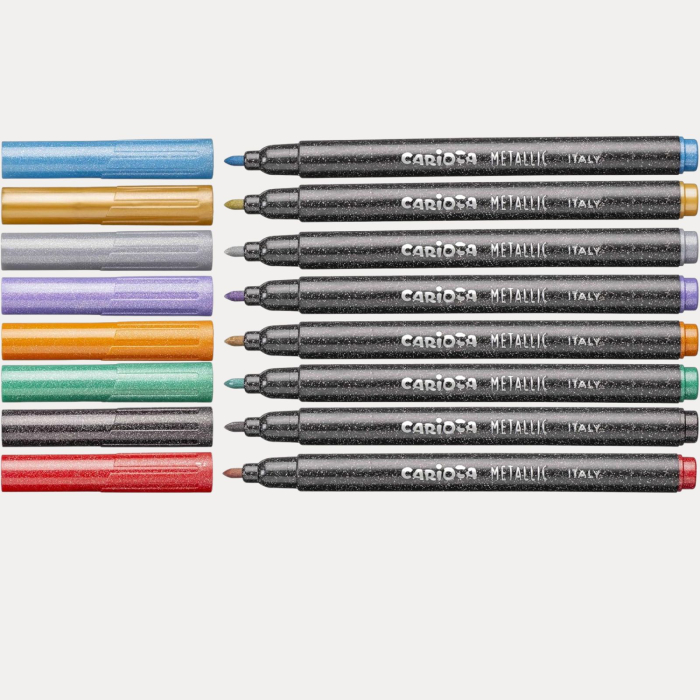 Set 6 carioci metalice cu varf gros, stralucitoare pentru suprafete inchise, Carioca Metallic Maxi [6]