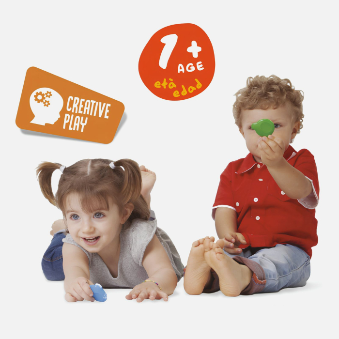 Set 6 culori creioane cerate Carioca Baby Teddy pentru copii 1+, forma ursuleti, ergonomice [4]