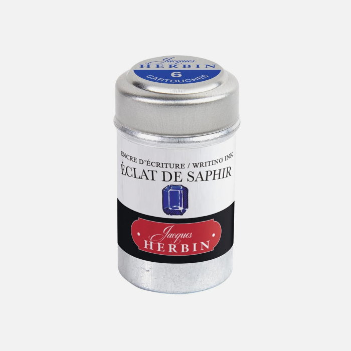 Set 6 rezerve cerneala albastra pentru stilou, Eclat de saphir - La Perle des Encres, Jacques Herbin [2]