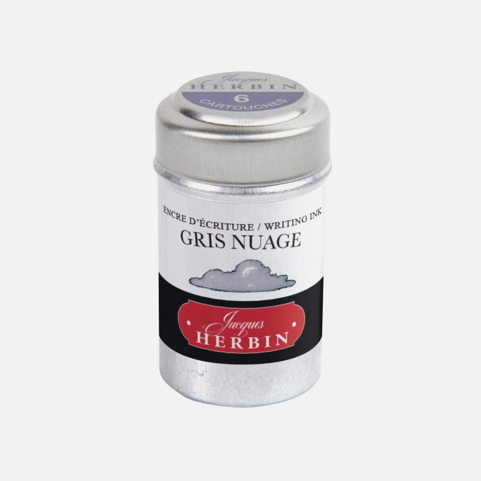 Set 6 rezerve cerneala gri pentru stilou, Gris nuage - La Perle des Encres, Jacques Herbin [2]