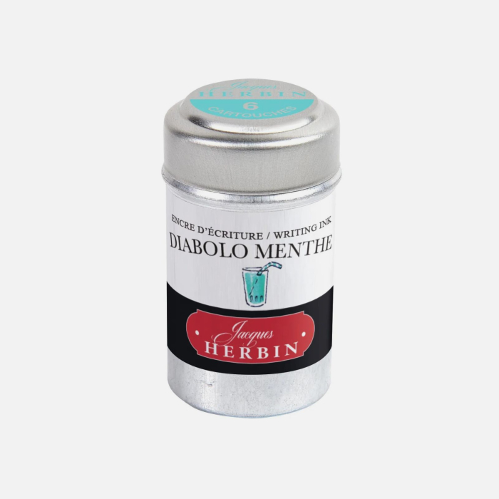 Set 6 rezerve cerneala verde pentru stilou, Diabolo Menthe - La Perle des Encres, Jacques Herbin [2]
