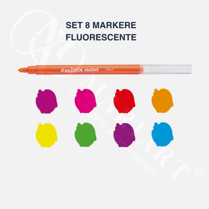 Set 8 carioci fluorescente neon, culori super intense, lavabile si non-toxice, Carioca Neon [3]
