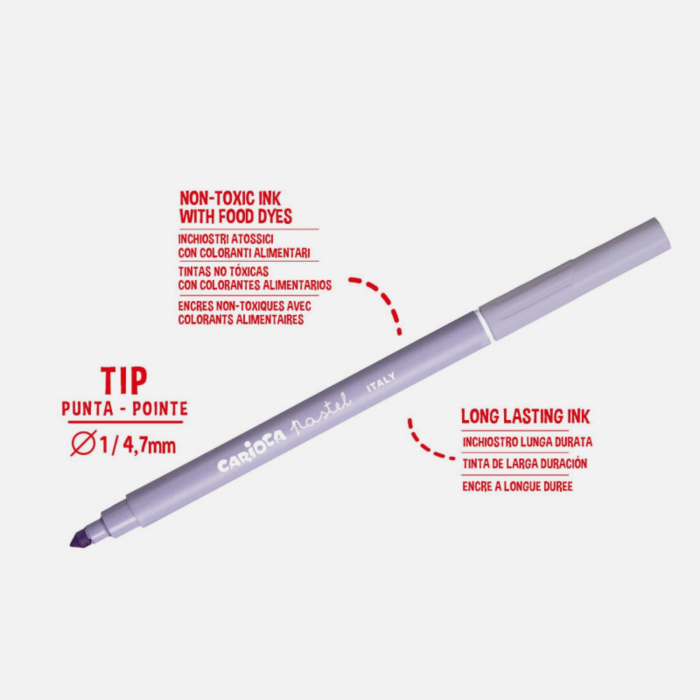 Set 8 carioci pastel lavabile, non toxice pentru copii si adulti, Carioca Pastel [2]