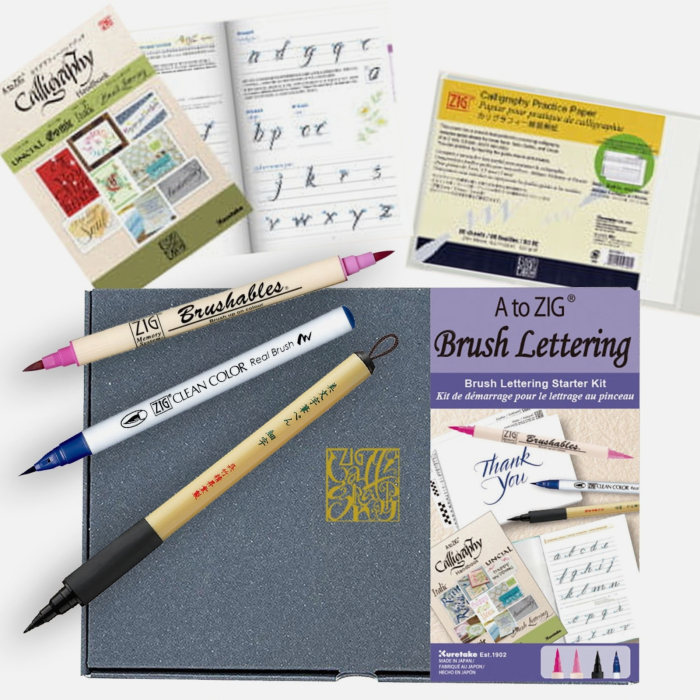 Set brush lettering pentru incepatori Kuretake A to ZIG [2]