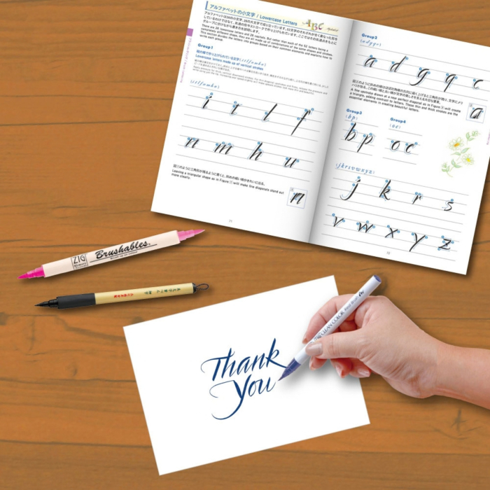 Set brush lettering pentru incepatori Kuretake A to ZIG [3]