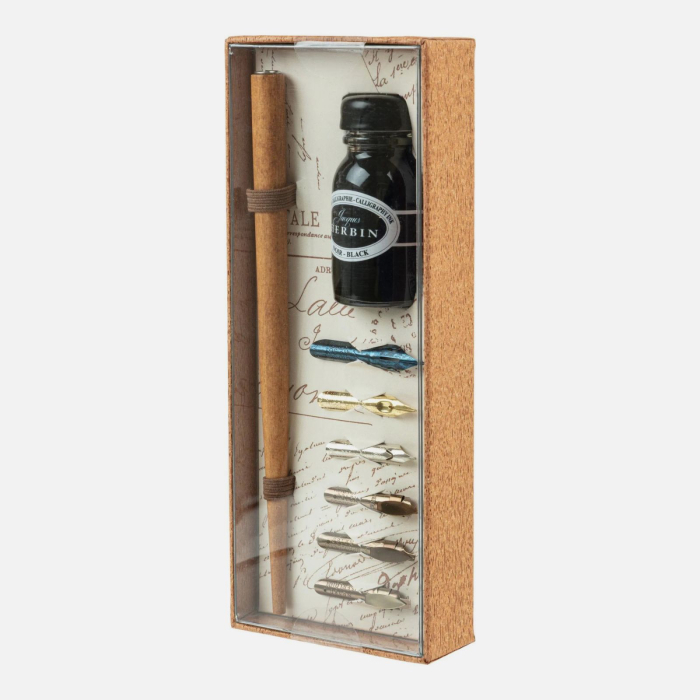 Set cadou instrumente caligrafie moderna, copperplate cu 6 penite, cerneala si toc de scris - Brause [4]