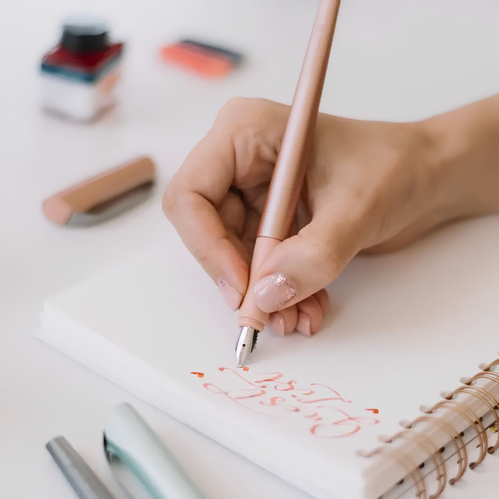 Set cadou stilou caligrafie italica Schneider Callissima, 3 penite interschimbabile, 6 patroane pastel, pentru hand lettering si bullet journal [5]
