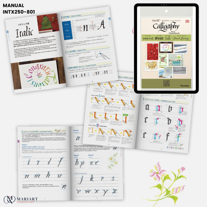 Set caligrafie pentru incepatori Kuretake A to ZIG Calligraphy Starter Set [5]