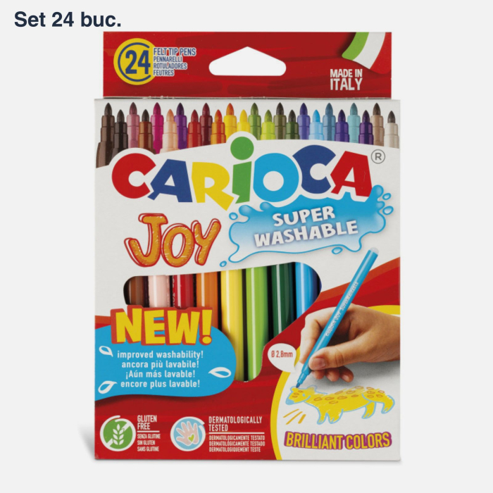 Set carioci diverse culori Carioca Joy, super lavabile, pentru copii, scoala si gradinita [3]