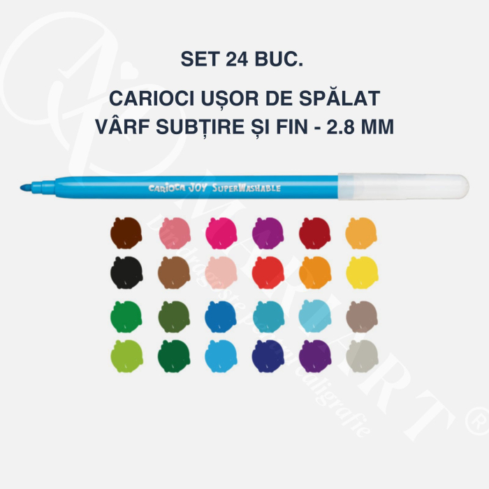 Set carioci diverse culori Carioca Joy, super lavabile, pentru copii, scoala si gradinita [5]